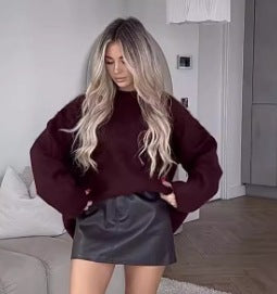 Damen lässiger, oversized Pullover aus weichem Strick W&W