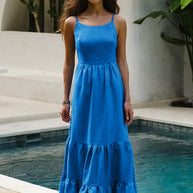 Damen Sommerliches Maxikleid aus hochwertiger Baumwolle WW