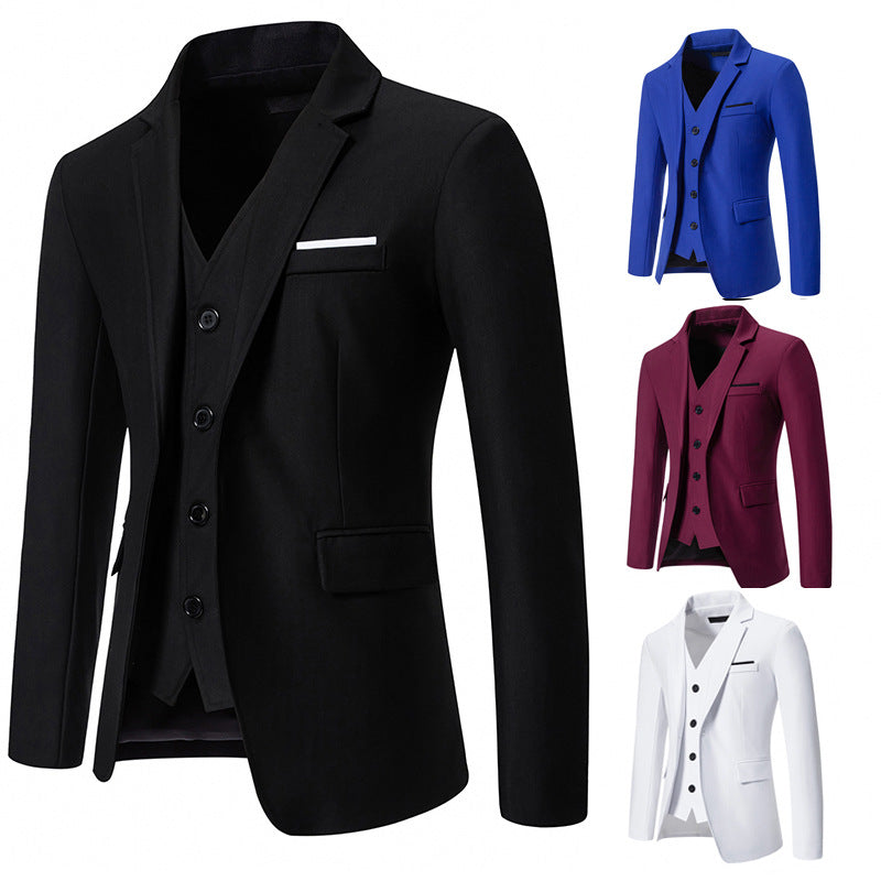 Herren elegant ausgestattetes Anzugset mit Blazer, Weste und Hose WW