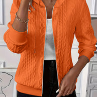 Damen Sportliche Strickjacke mit Kapuze WW