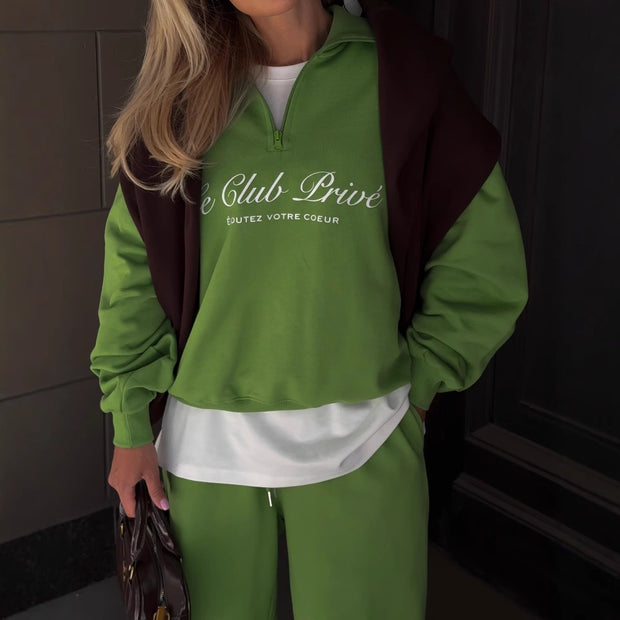 Damen Sportliches Streetwear-Set mit lässigem Hoodie und weitem Schnitt WW