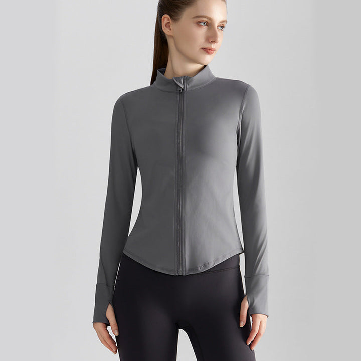 W&W Mode | Schwarze Damen Yoga Jacke | Slim Fit und Bequem