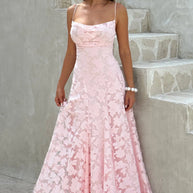 Damen Elegante Spitze A-Linie Abendkleid WW