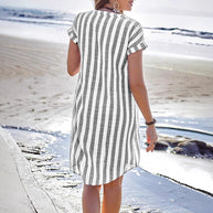 Damen Hemdkleid mit Streifenmuster WW