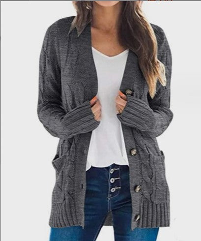 WW | Stylischer Plus-Size Mittel-langer Cardigan Pullover