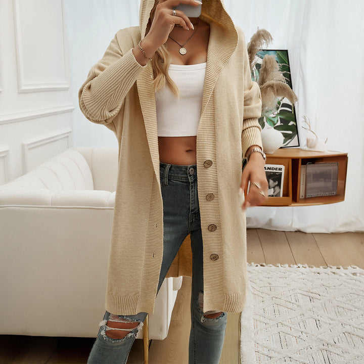 Damen Hoodie-Kardigan mit Knopfdetail und lässigem Schnitt W&W Mode