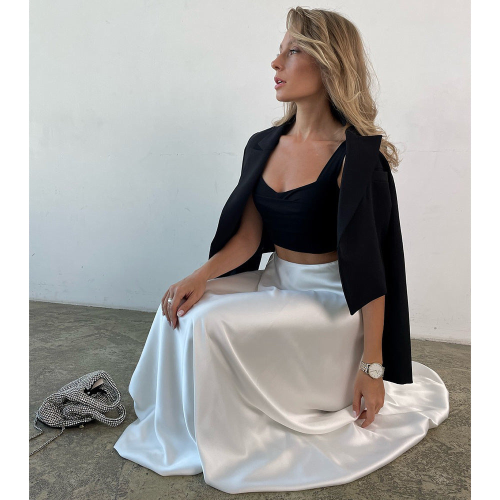 Damen elegantermaxirock mit fließendem Schnitt W&W Mode