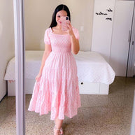 Damen Midi-Kleid mit schulterfreiem Design und verspieltem Schmetterlingsmuster WW