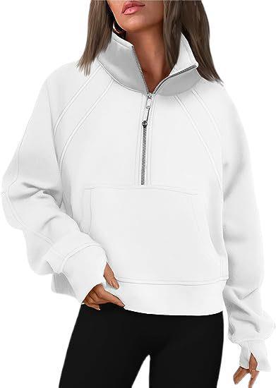 Damen Sportlicher Hoodie mit hohem Kragen WW