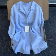 Damen Leichte Bluse aus atmungsaktivem Leinen mit lässigem Schnitt WW