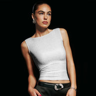 Damen figurbetontes Glitzer-Top mit asymmetrischem Schnitt und elegantem Tragekomfort WW