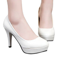 Damen Plateau-Pumps mit glänzendem Obermaterial und ergonomischem Fußbett W&W