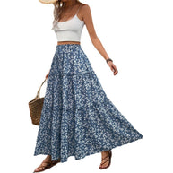Damen Maxi Rock mit floralem Muster W&W