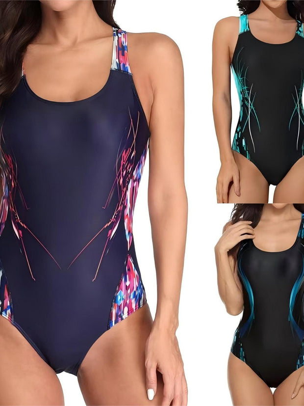 Damen Racerback Athletic Einteiler Badeanzug WW