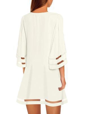 Damen Freizeitkleid mit modischen, luftigen Ärmelöffnungen W&W Mode