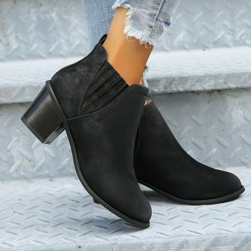W&W Mode | Vintage Stiefeletten Mit Klobigem Absatz