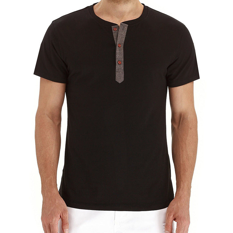 Herren Kurzarmshirt mit modischem Henley-Kragen WW
