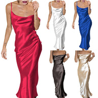 Damen Satin Slip Kleid WW