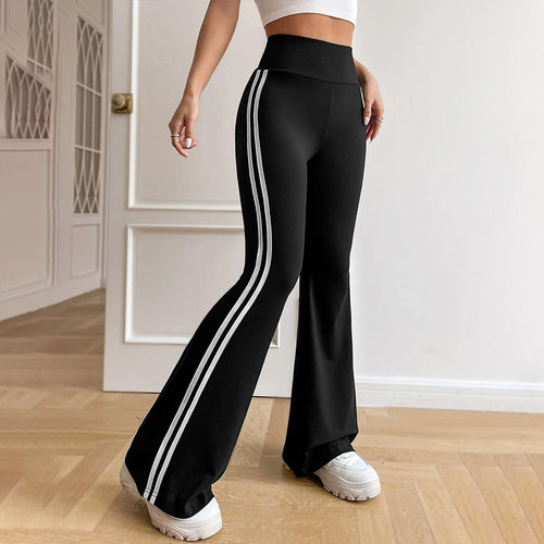 Damen Flared Sportleggings mit hohem Bund und seitlichen Streifen W&W