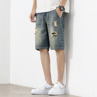 Herren Denim-Shorts mit stylischem Destroyed-Effekt und lässigem Schnitt WW