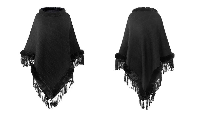 WW | Rundhals-Poncho Einfarbig Cape Stolen