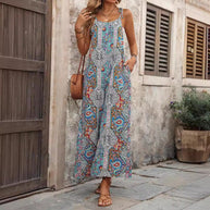 Damen Bequemes Maxikleid mit auffälligem Muster WW
