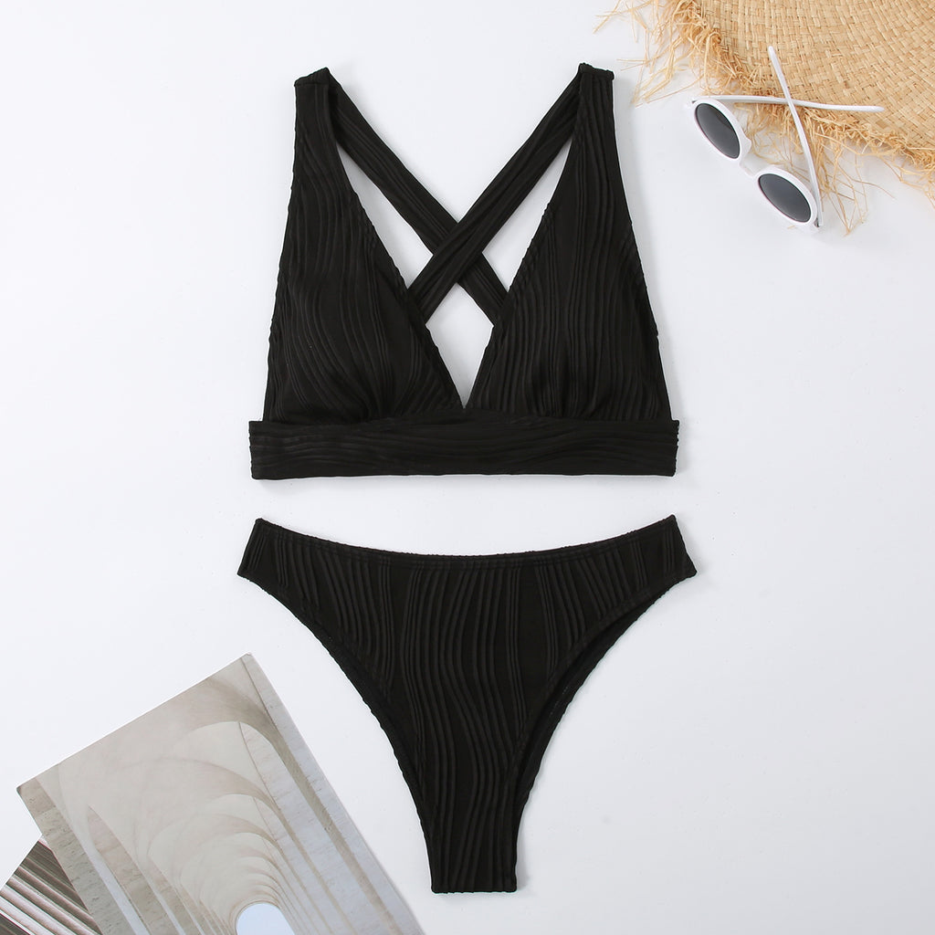 Damen Plunge Cross-Back Bikini Set WW