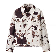Damen angesagte Kunstlederjacke im angesagten Cow-Print WW