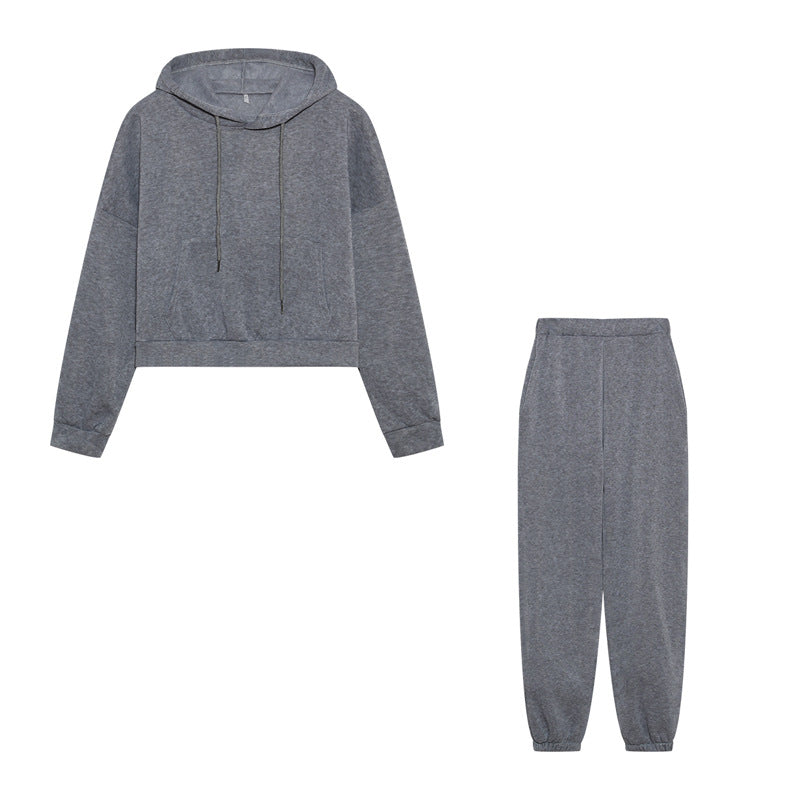 Damen Hoodie und Jogginghose-Set mit lässigem Schnitt und elastischem Bund WW