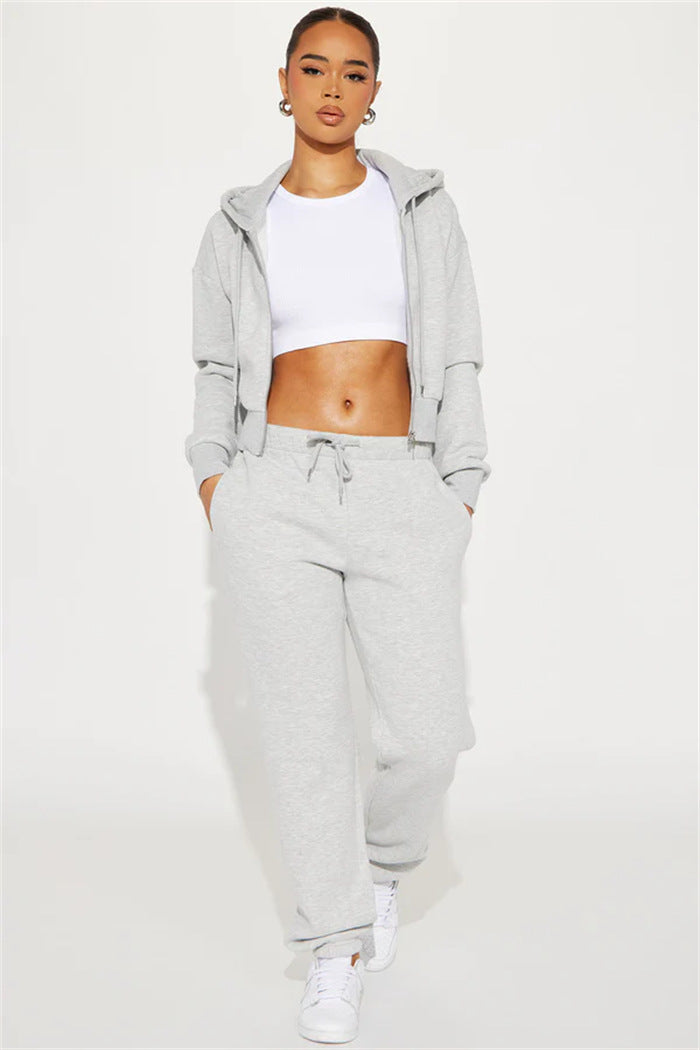 Damen Relaxed-Fit Sweat-Set mit Kapuze und weiten Hosen WW