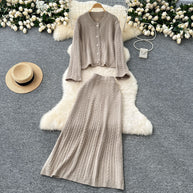 Damen Strickensemble mit Zopfstruktur WW