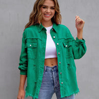 WW - Trendige Frühlingsjacke aus designtem Denim