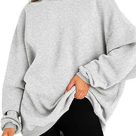 Damen oversized Kapuzenpullover mit seitlichen Schlitzen WW