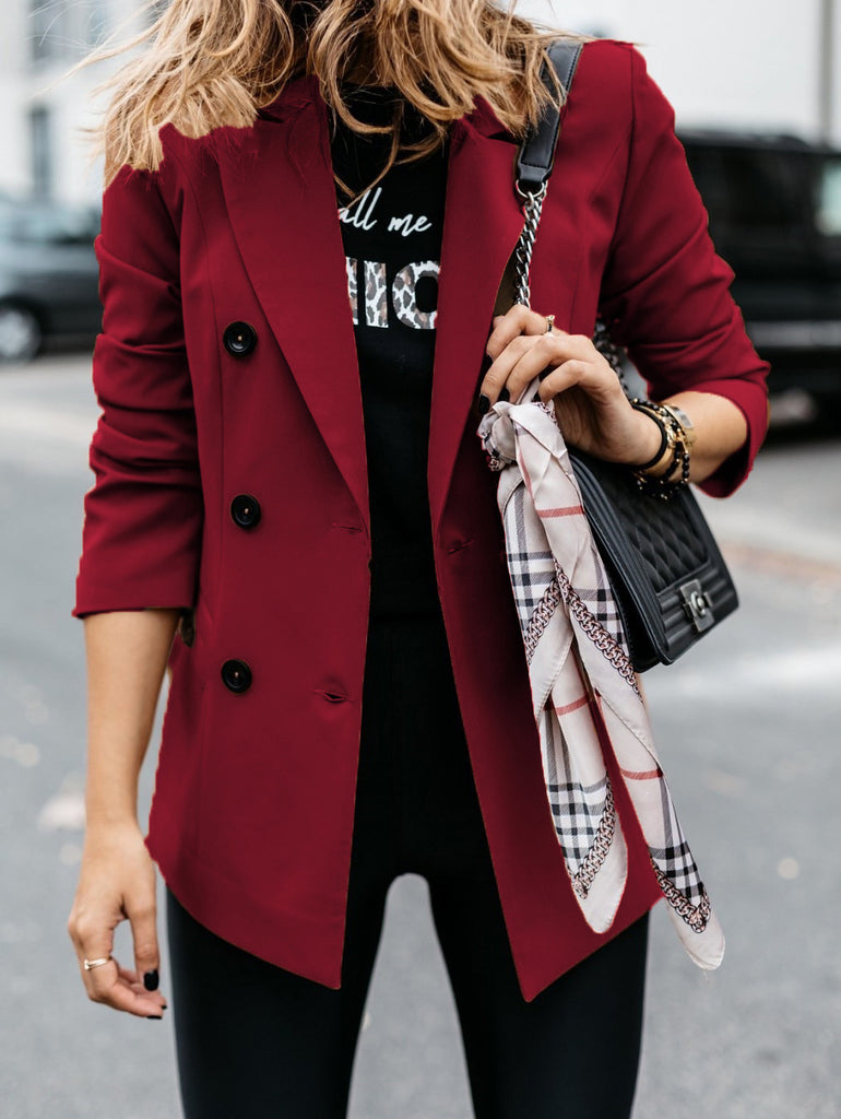 Damen Klassischer Double-Breasted Blazer im Tailored Fit WW