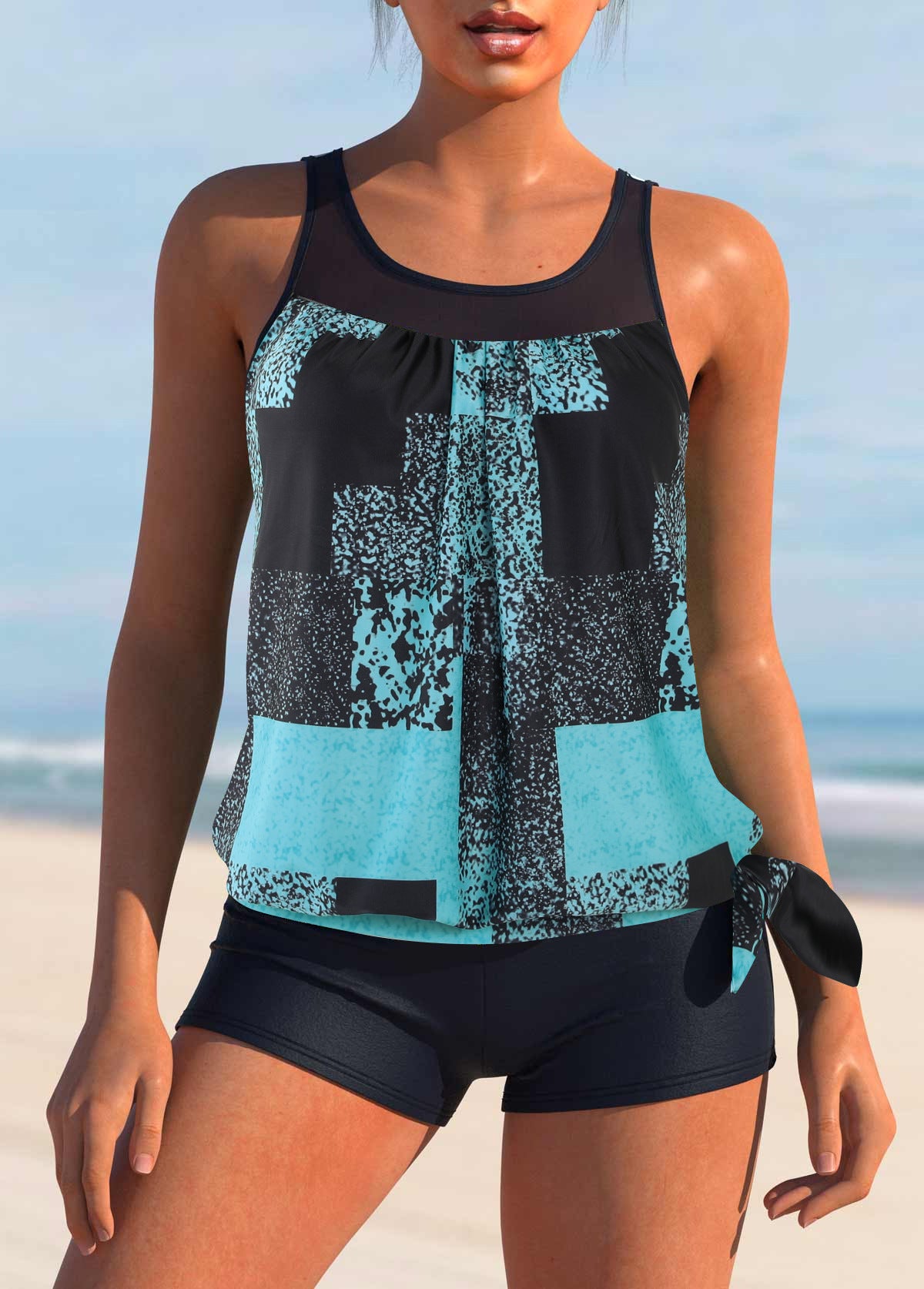 Damen Sportliches Tankini-Set mit Figurschmeichelndem Schnitt WW
