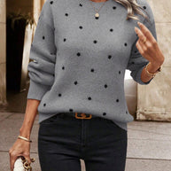 Damen Pullover mit strukturiertem Punktdesign WW