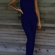 Damen Stylish Jumpsuit mit asymmetrischem Schnitt und eleganten Details WW
