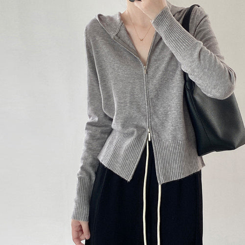 W&W Mode | Strickjacke Mit Kapuze Und Reißverschluss