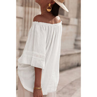 Damen Off-Shoulder Bluse mit bestickten Details WW