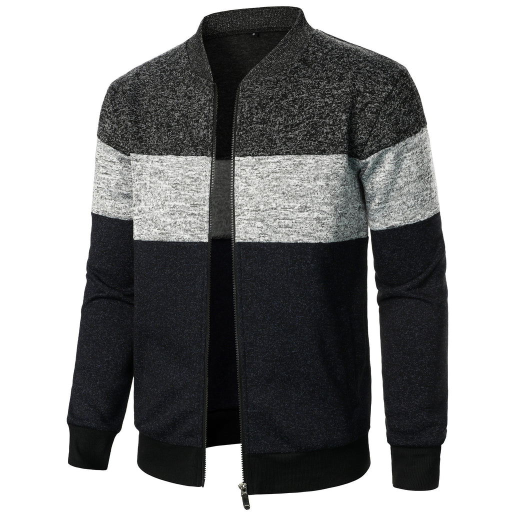 Herren Sportliche Sweatjacke mit modernem Streifenmuster und elastischem Abschluss WW