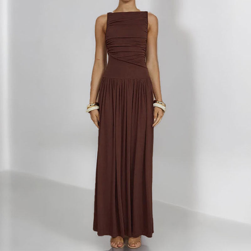 Damen Maxikleid mit raffiniertem Drapierungseffekt W&W Mode