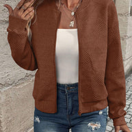 Damen sportliche Bomberjacke mit strukturiertem Design und hohen Bündchen WW