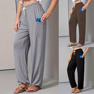 Damen Bequeme Freizeit-Hose mit praktischen Taschen und elastischem Bund WW