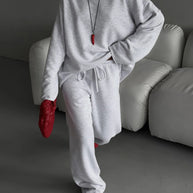 Damen Bequemer und stylischer Oversize Sweat-Anzug mit elastischem Bund WW