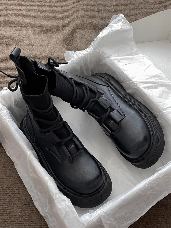 Damen derbe Stiefel mit grober Sohle