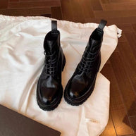 Damen robuste Schnürstiefel aus hochwertigem Leder mit rutschfester Sohle WW