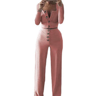 Damen Strick Set mit Knopfdetail WW