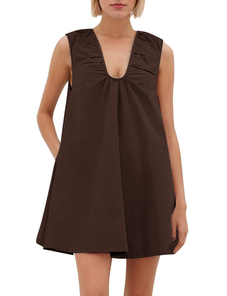 Damen Lässiges Sommerkleid mit Rüschen-Ausschnitt WW