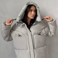 Damen Sportliche Winterjacke mit hohem Kragen und praktischen Taschen WW