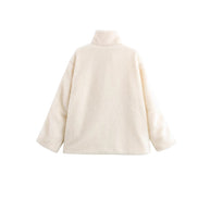 Damen Fleecejacke mit weichem Teddyfell und praktischen Taschen WW